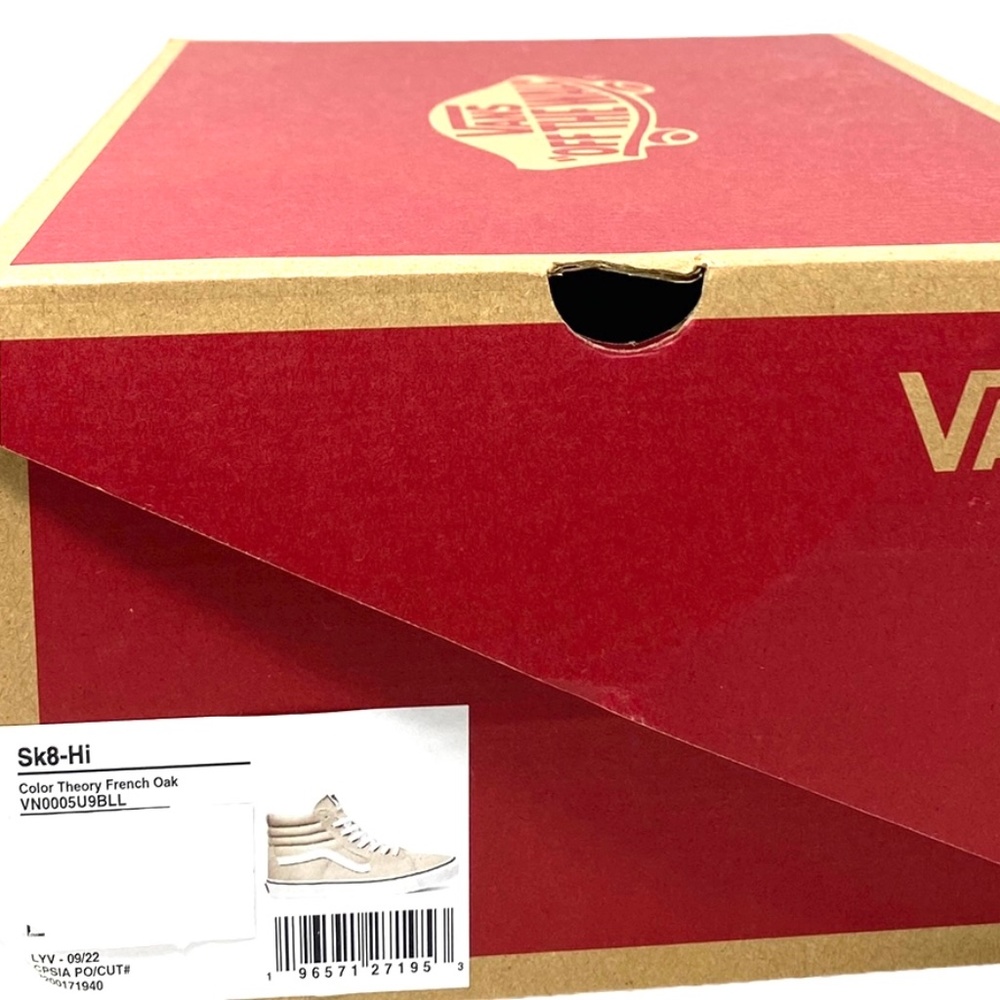 VANS Sk8-Hi Shoes Beige Suede Canvas Casual Sneakers SB Women's Size VN0005U9BLL - Picture 9 of 10